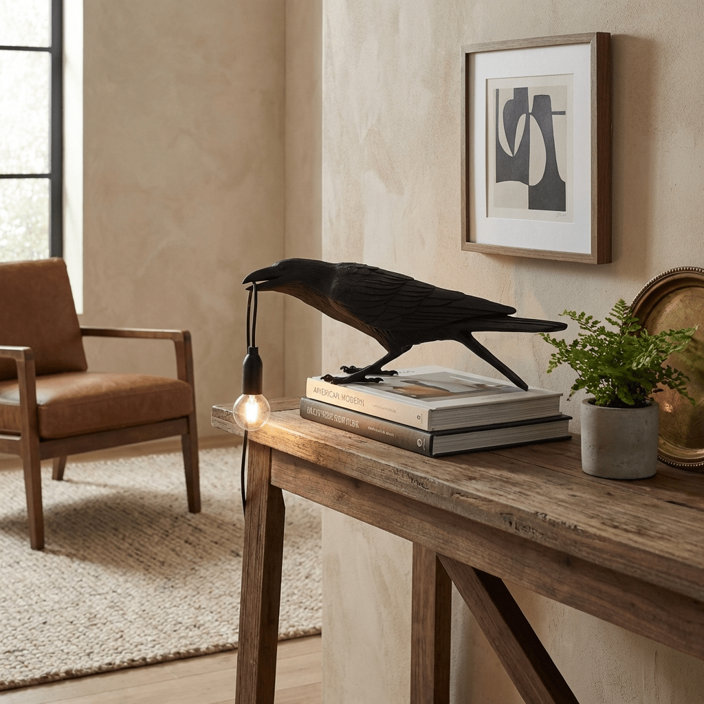 Bristhow | Gotisk Skulpturel Fuglekrage Bordlampe