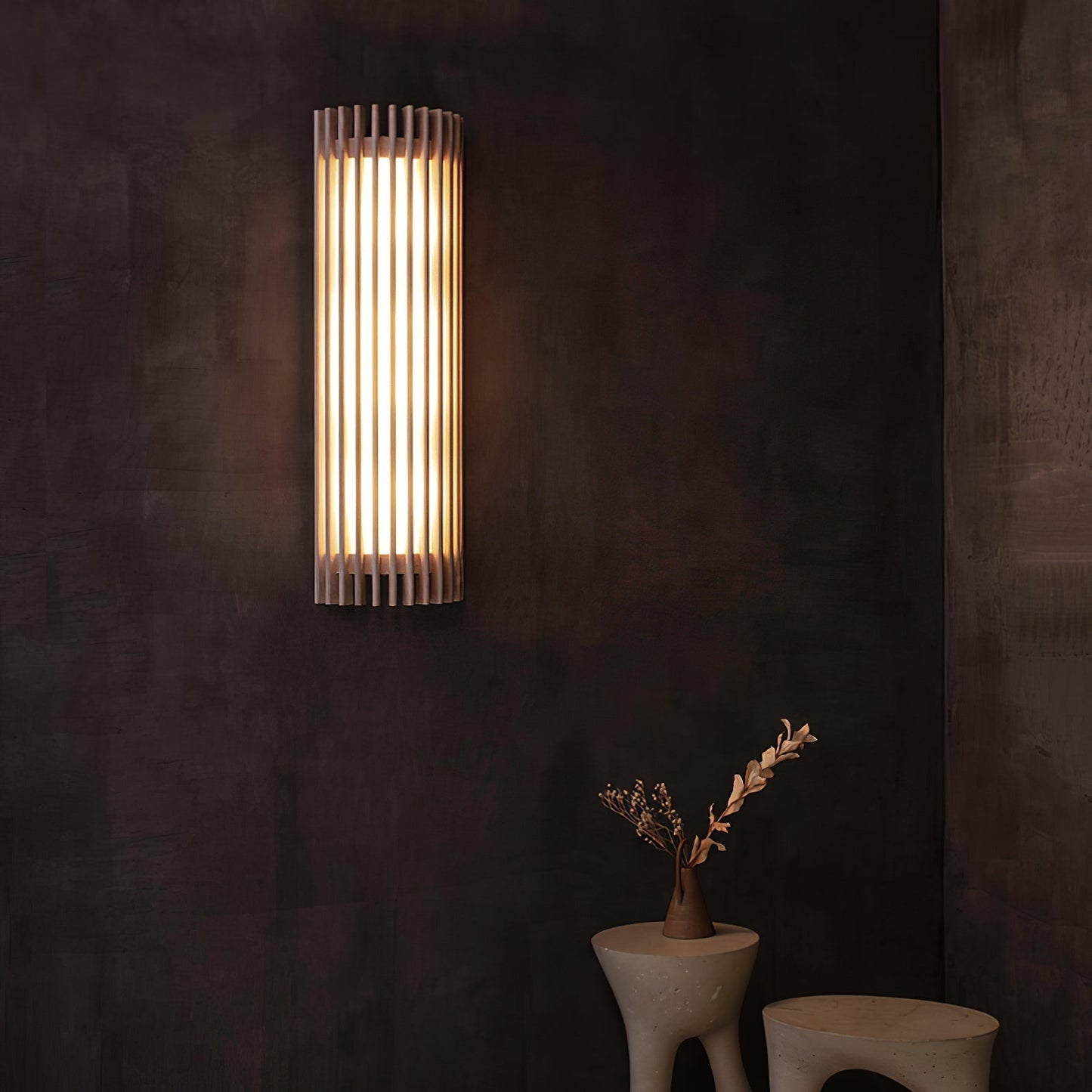 Arbor | Minimalistisk naturlig træstruktur væglampe