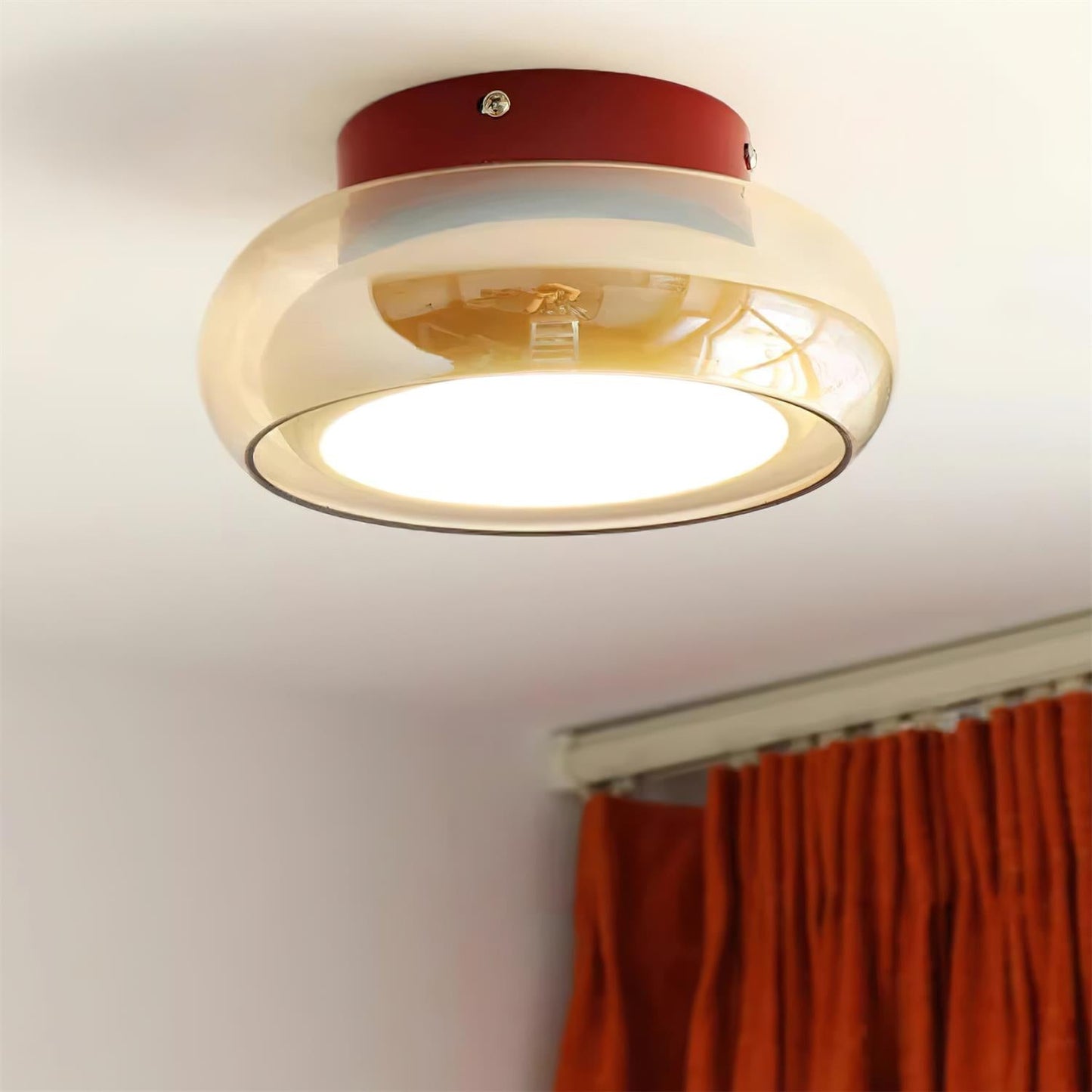 Mora | Luksuriøs cognacfarvet glas indbygget loftslampe