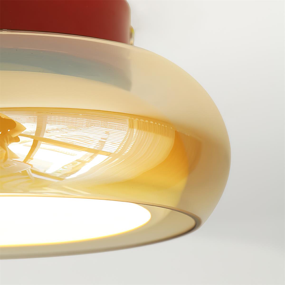 Mora | Luksuriøs cognacfarvet glas indbygget loftslampe