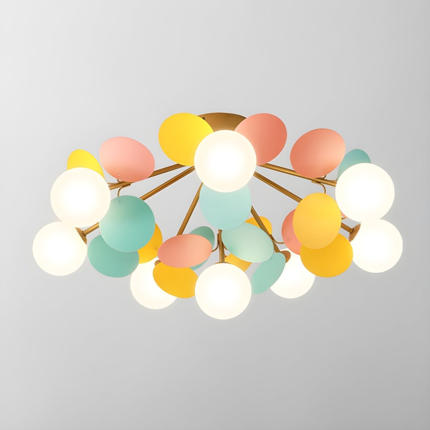 Kalythos | Skulpturel geometrisk disk klynge semi-flush monteret loftslampe