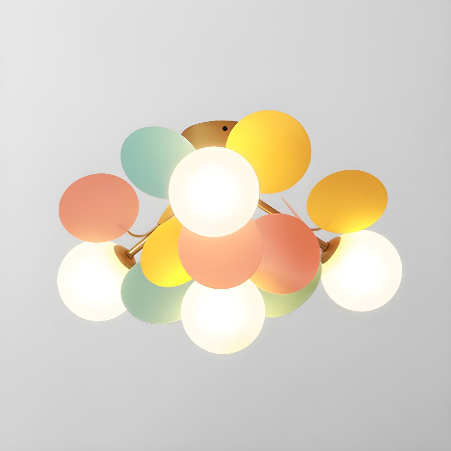 Kalythos | Skulpturel geometrisk disk klynge semi-flush monteret loftslampe