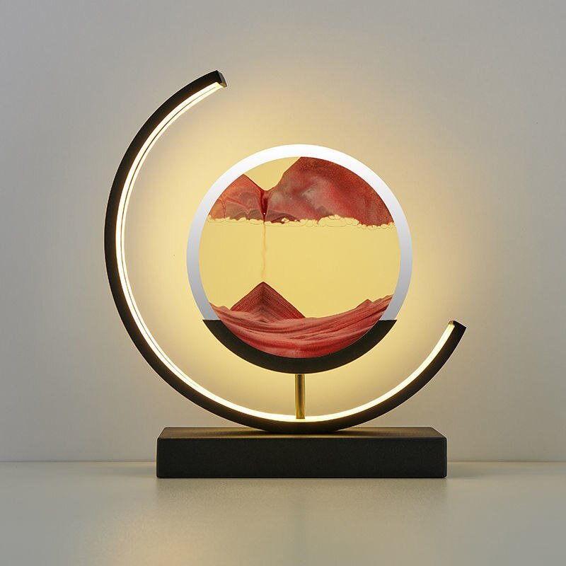 Roterende sandkunst skulptur bordlampe med stemningsbelysning