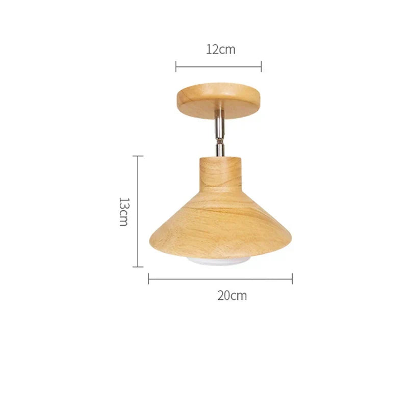 Naturligt træ kegle silhuet skandinavisk minimalistisk loftlampe