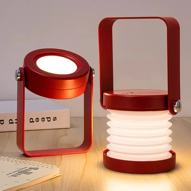 Sammenklappeligt træhåndtag skandinavisk minimalistisk genopladelig bærbar bordlampe