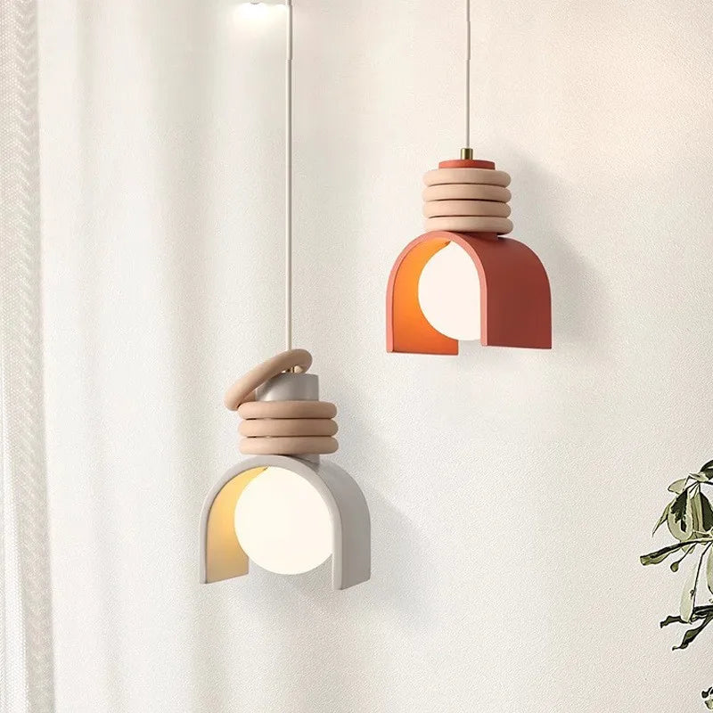 Wabi-Sabi skulpturel harpiks japansk minimalistisk hængelampe