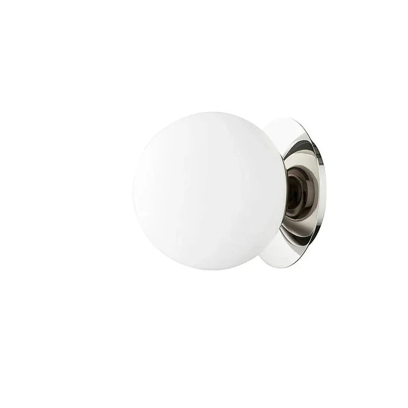 Nordisk opal globus glas smedejern væglampe