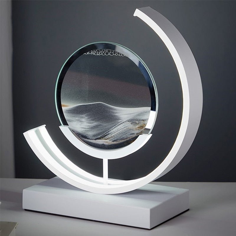 Roterende sandkunst skulptur bordlampe med stemningsbelysning