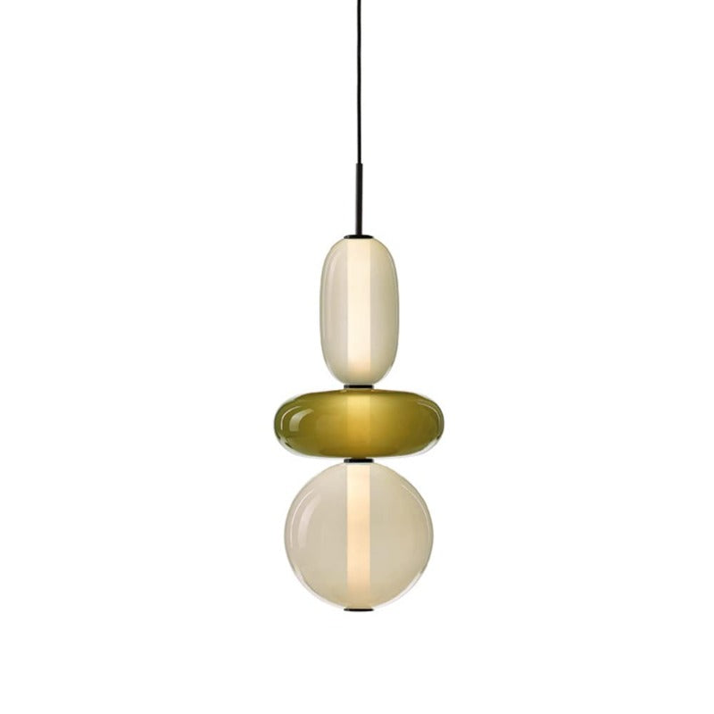 Alvura | Moderne elliptisk lagdelt kunstglas pendellampe