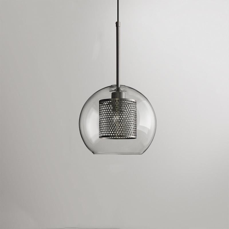 Vaelindor | Slank kugle glas gylden pendellampe