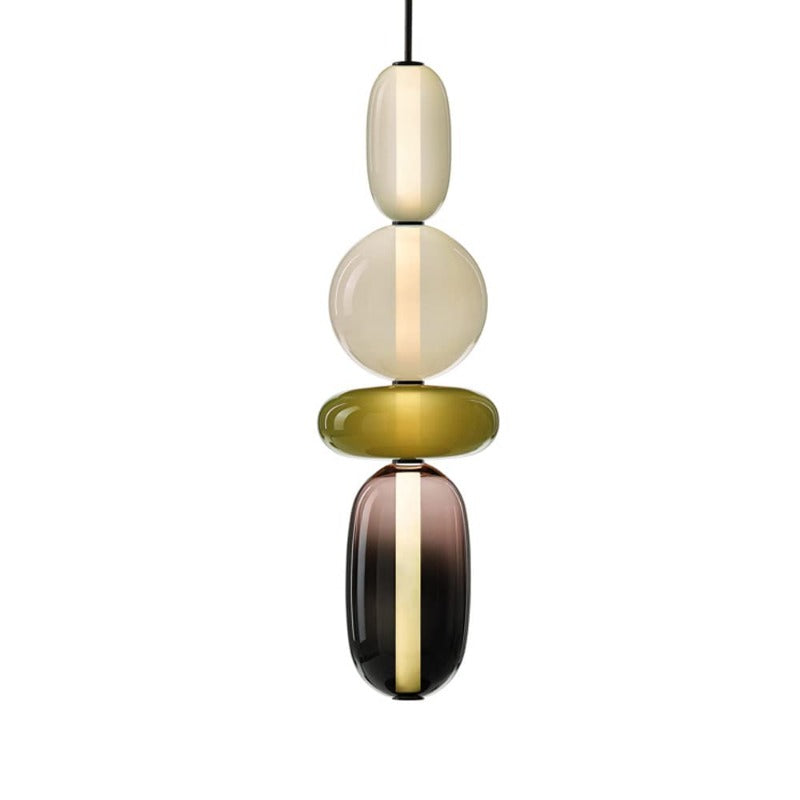 Alvura | Moderne elliptisk lagdelt kunstglas pendellampe