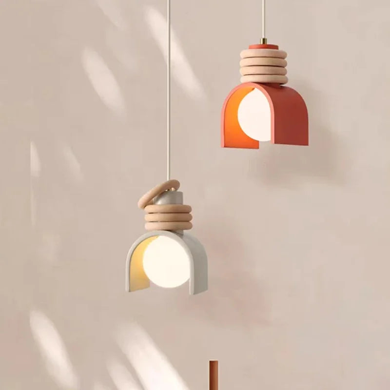 Wabi-Sabi skulpturel harpiks japansk minimalistisk hængelampe