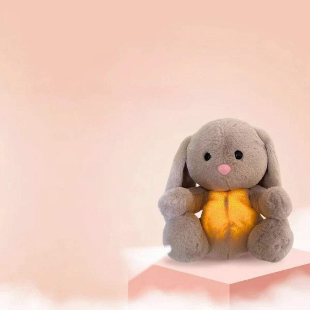 Blød hyggelig åndende kanin plys afslapningskammerat bamse legetøj