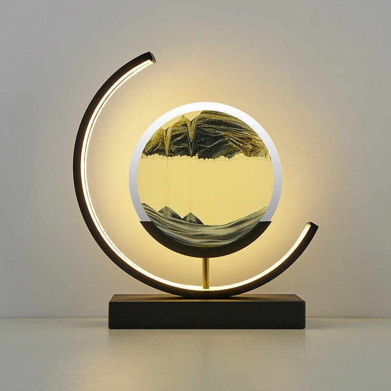 Roterende sandkunst skulptur bordlampe med stemningsbelysning
