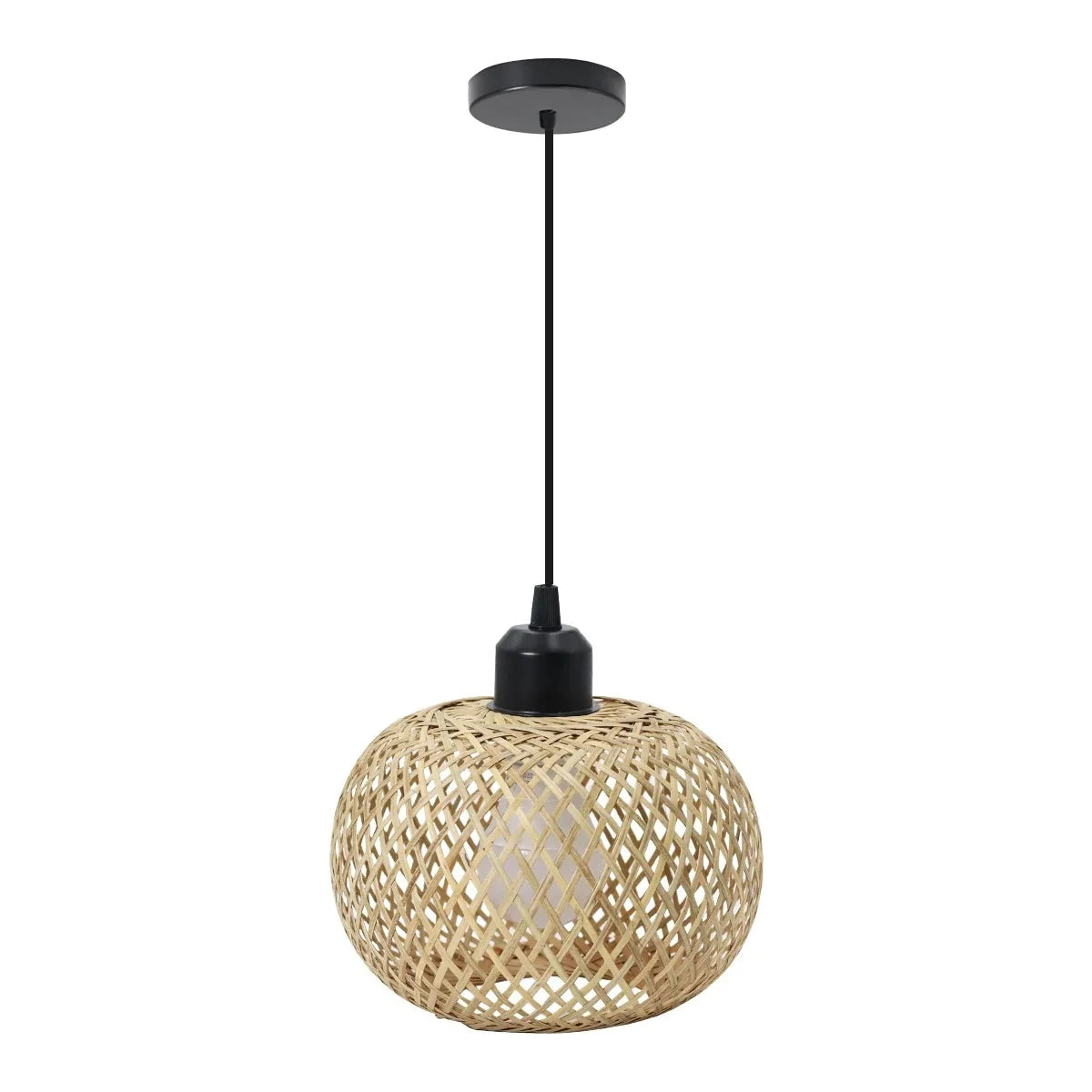 Håndvævet bambus rattan overflademonteret loftlampe