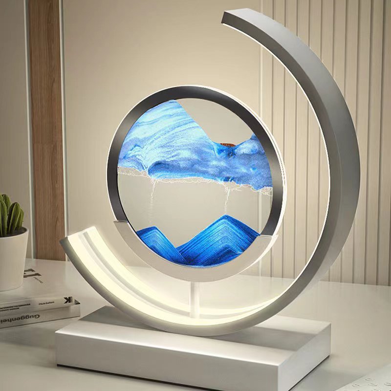 Roterende sandkunst skulptur bordlampe med stemningsbelysning