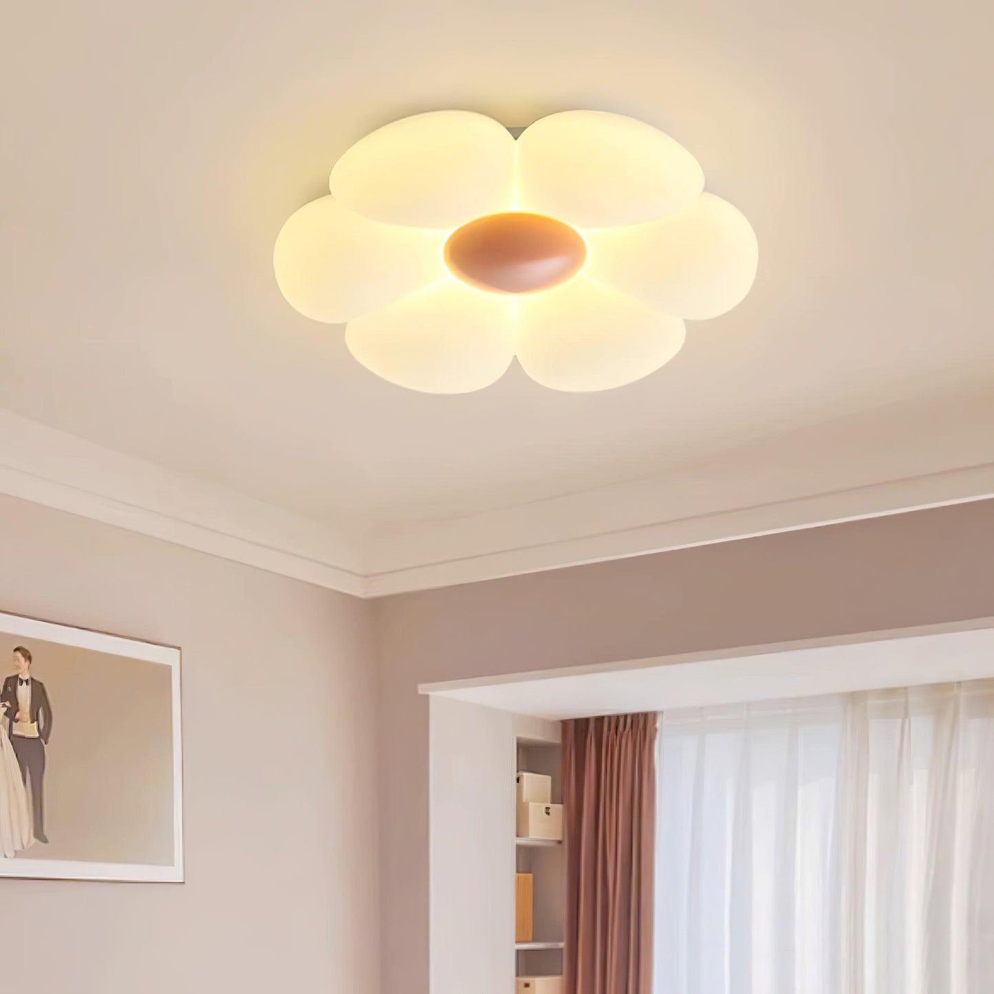 Lyravind | Sekskantet bladsilhuet loftslampe med flush montering