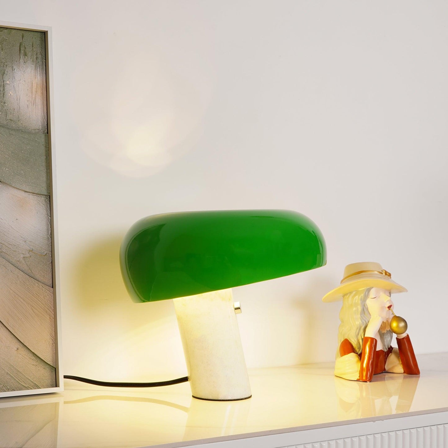 Kendrivol | Kuppelformet silhuet italiensk marmor accent bordlampe