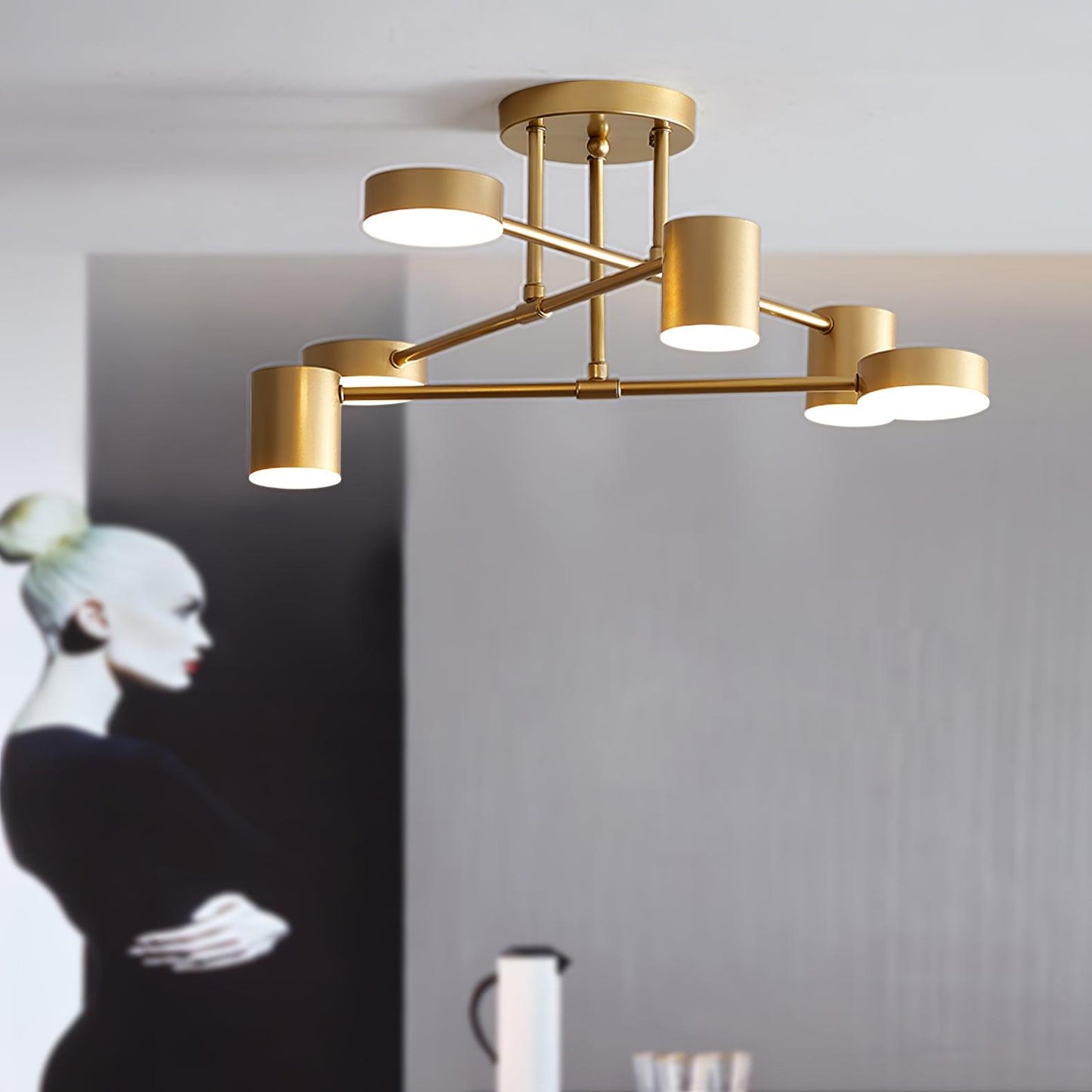 Lyrixen | Minimalistisk akryl geometrisk Sputnik loftslampe