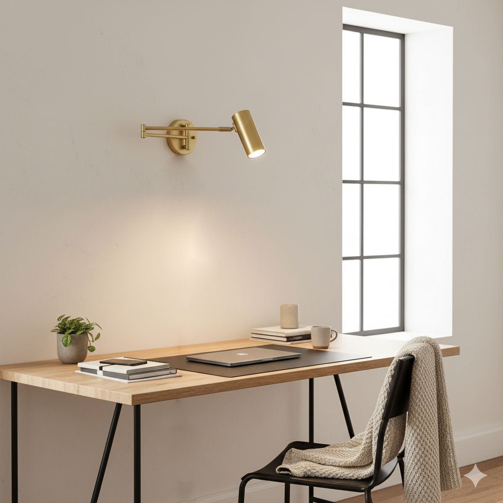 Mondorim | Lineær minimalistisk geometrisk justerbar svingarm væglampe