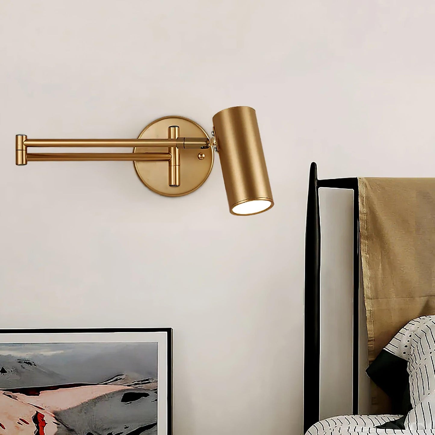Mondorim | Lineær minimalistisk geometrisk justerbar svingarm væglampe