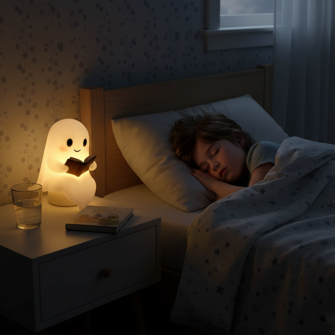 Sød spøgelsesformet sengelampe natlampe bordlampe