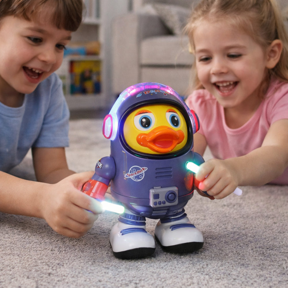 Rumtema dansende astronaut and musikalsk interaktiv figur legetøj