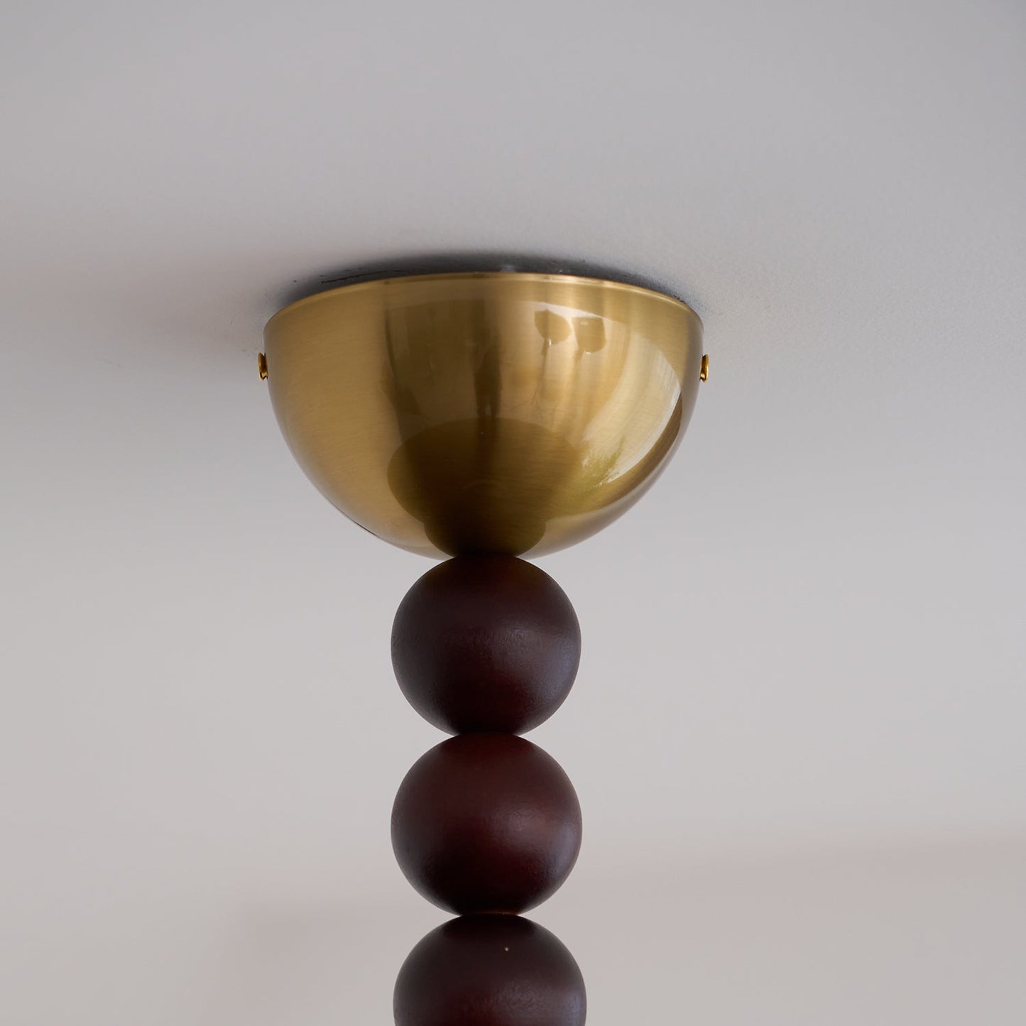 Midthos | Mid-century træ alabast kuppel flush montering loftslampe