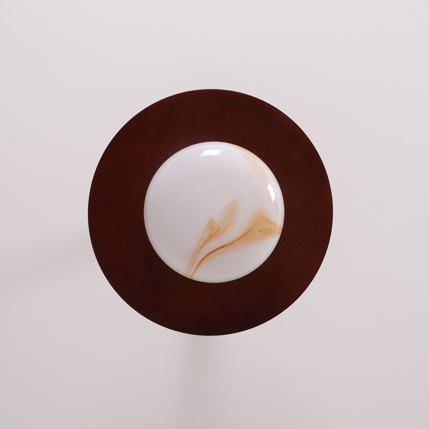 Midthos | Mid-century træ alabast kuppel flush montering loftslampe