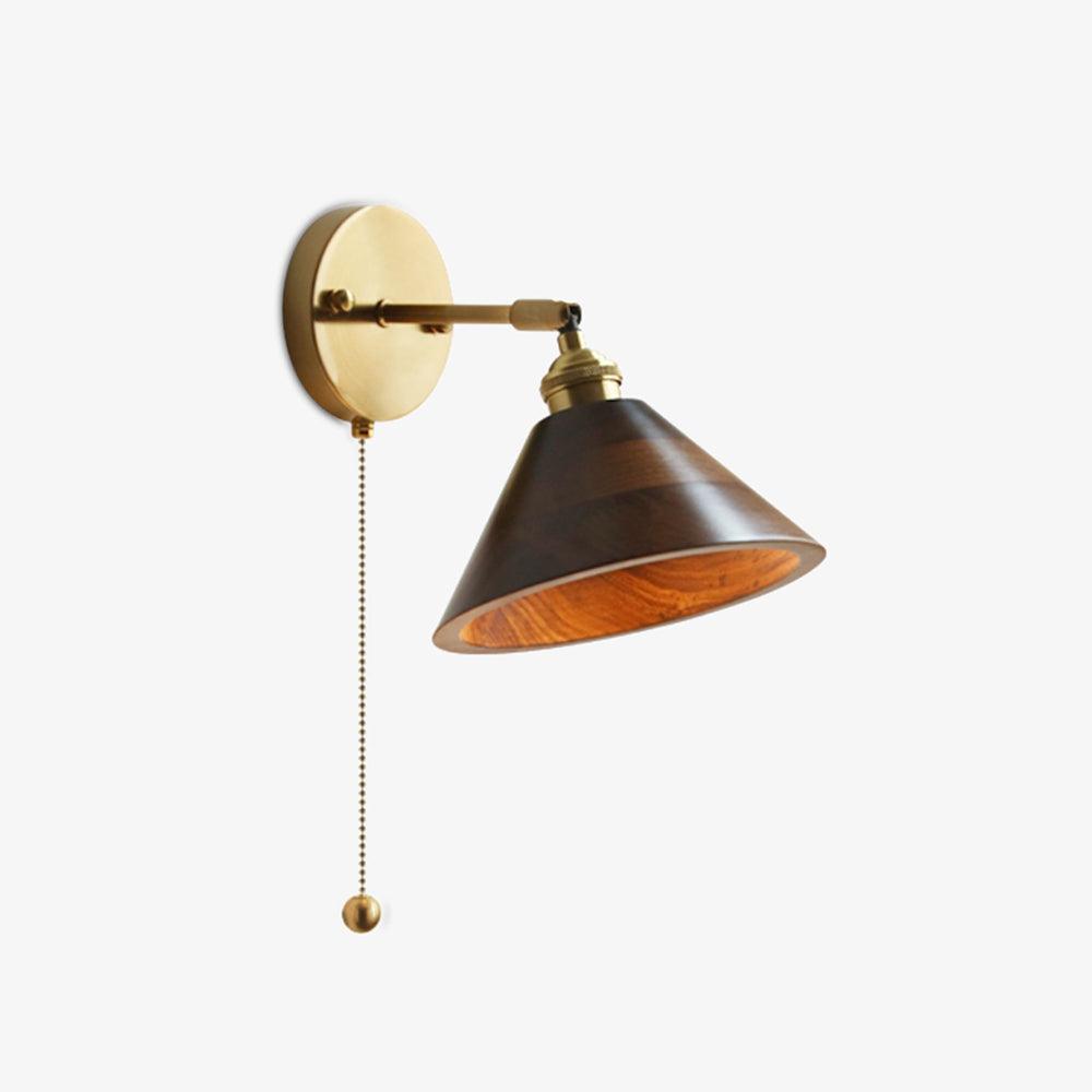 Thorgren | Mid-century geometrisk kegle silhuet træ væglampe