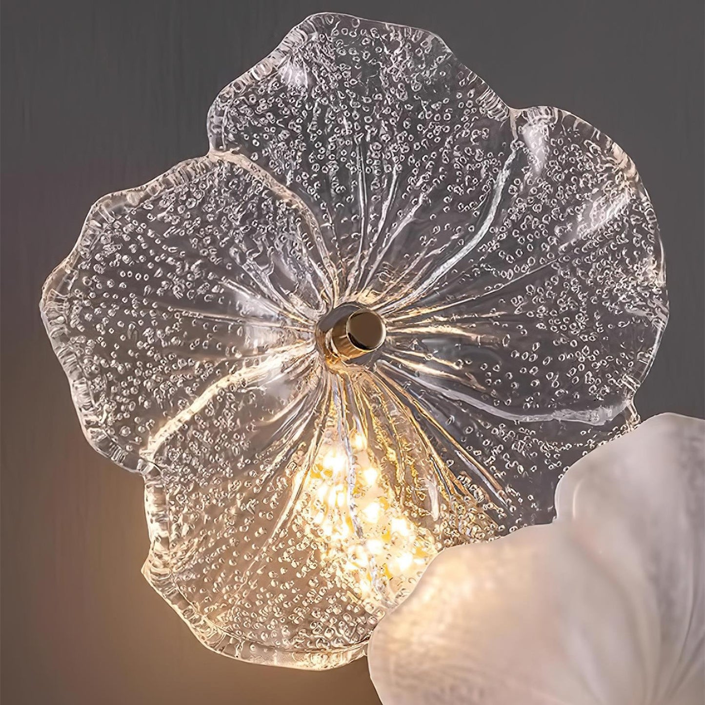 Erislys | Botanisk blomster skulpturel glasblad væglampe