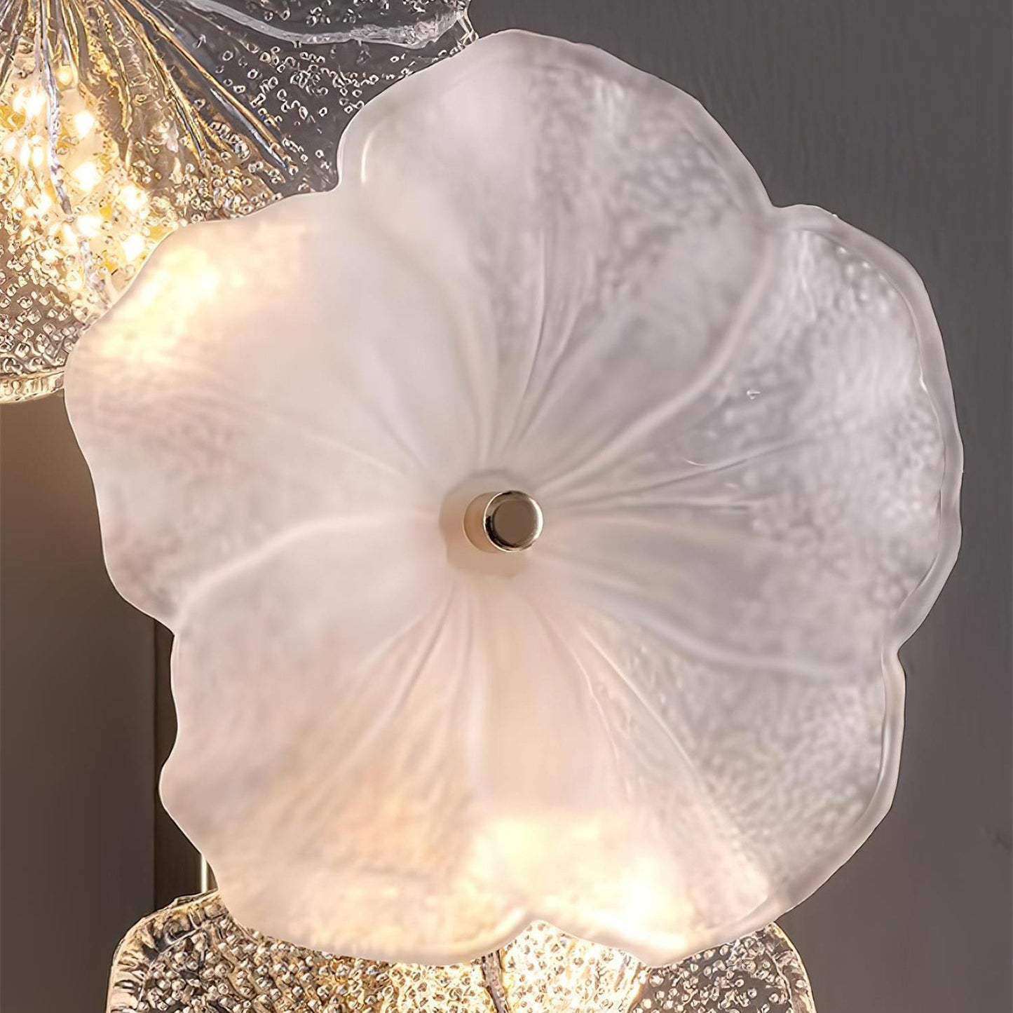 Erislys | Botanisk blomster skulpturel glasblad væglampe