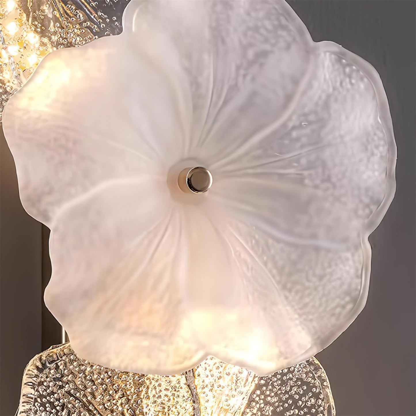 Erislys | Botanisk blomster skulpturel glasblad væglampe