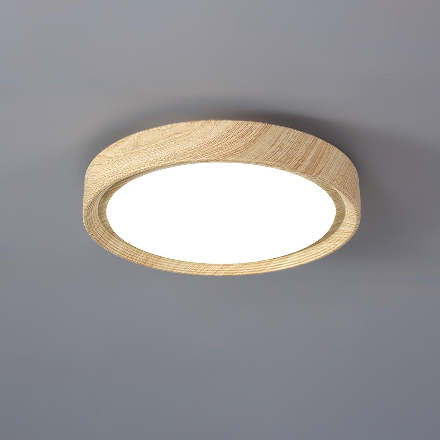 Liro | Elegant rund træstruktur indbygget loftslampe