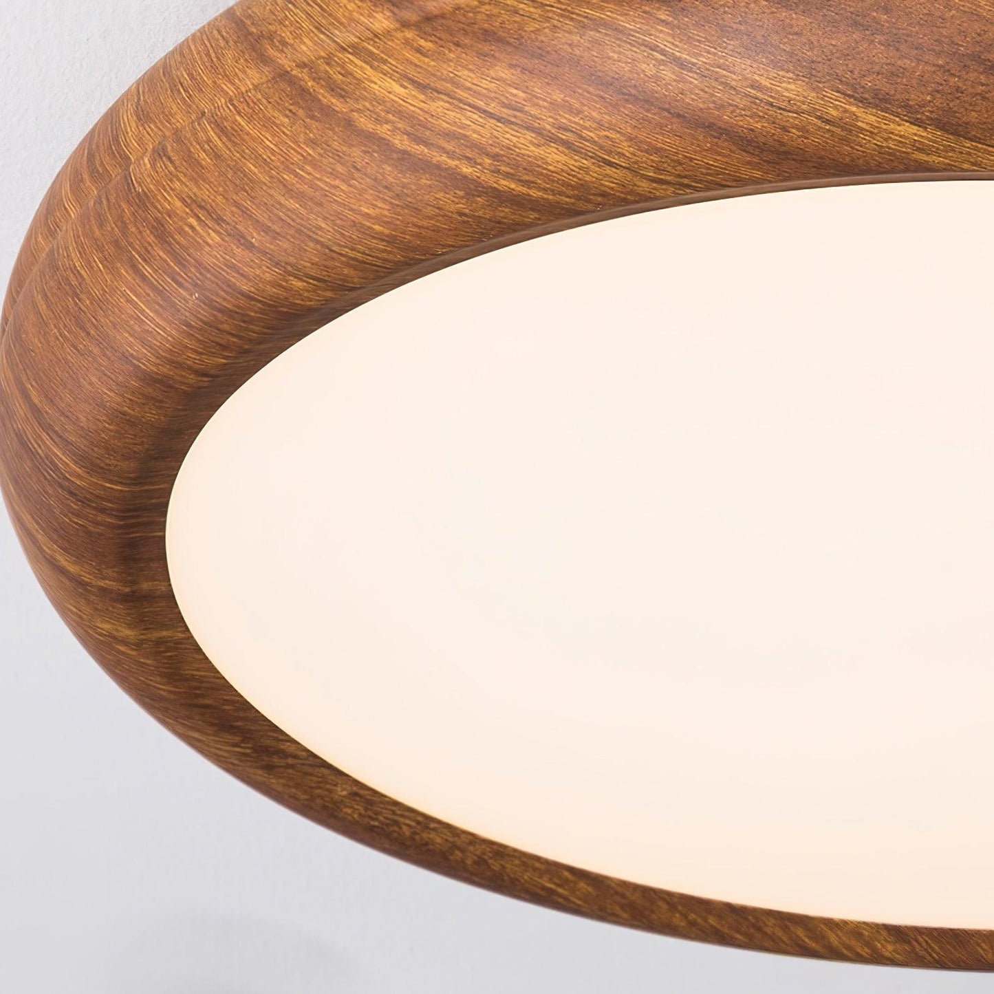 Liro | Elegant rund træstruktur indbygget loftslampe