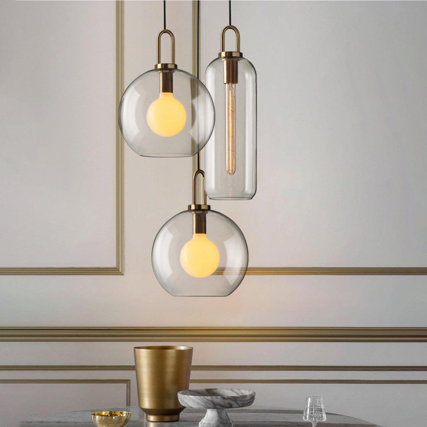 Kyntara | Moderne asymmetrisk elliptisk glas pendellampe