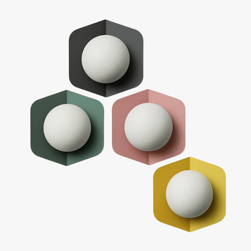 Veltryx | Minimalistisk frostet kugle moderne metal væglampe