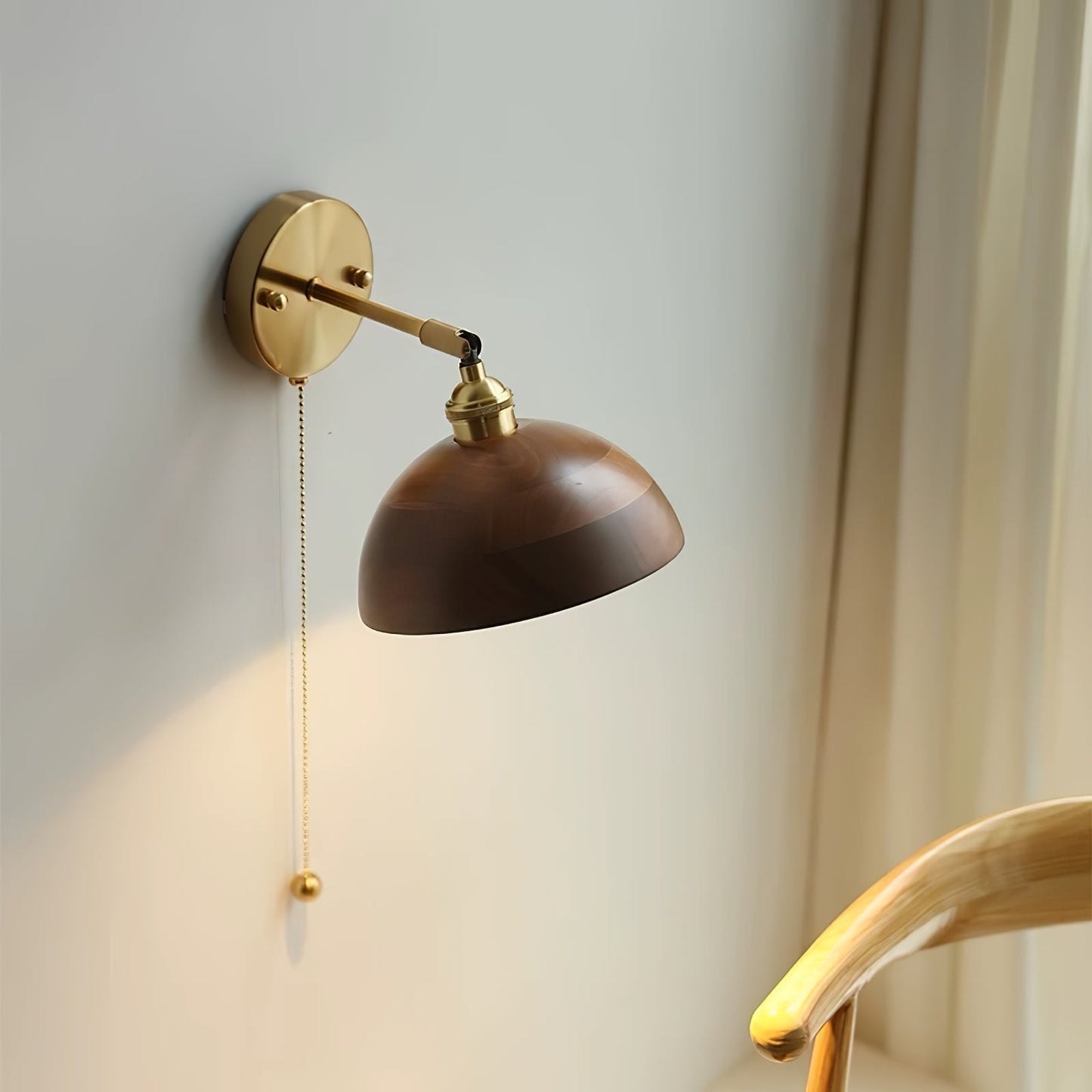 Thorgren | Mid-century geometrisk kegle silhuet træ væglampe