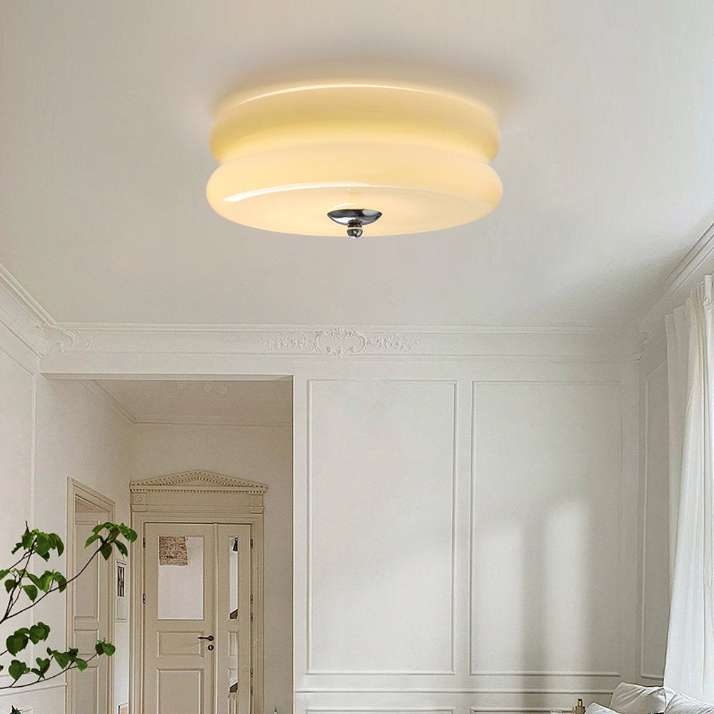 Crema | Vintage cremeglas flush mount loftslampe