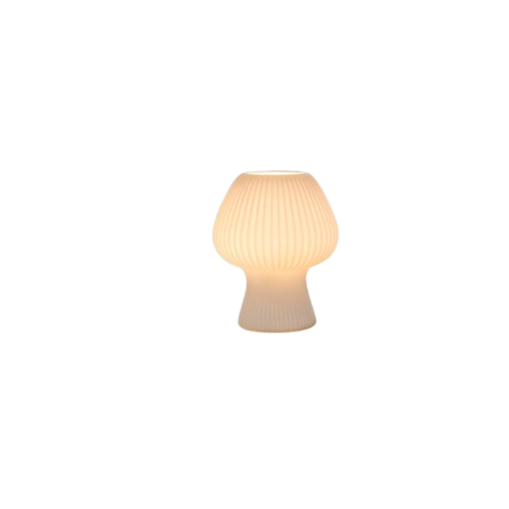 Vintage ribbet glas svampe bordlampe