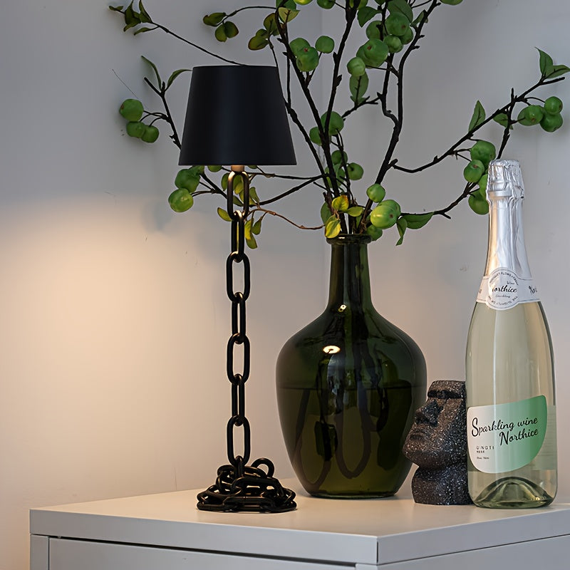 Skulpturel kædeled industriel genopladelig touch-kontrol bordlampe
