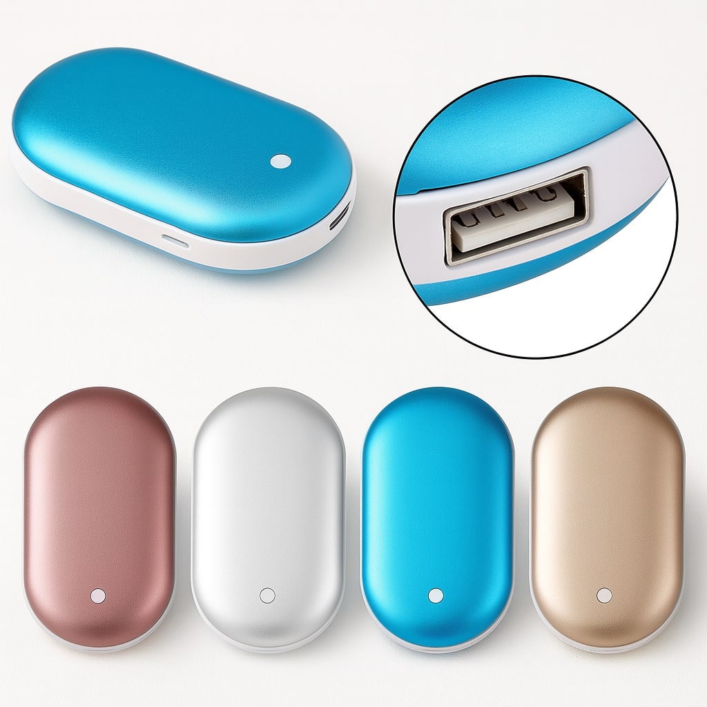 Kompakt genopladelig dobbeltfunktion elektrisk håndvarmer powerbank oplader