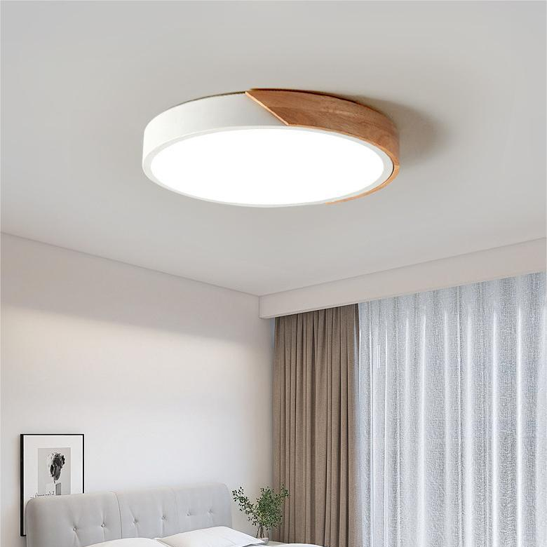 Velisca | Moderne rund træ indbygningsloftslampe