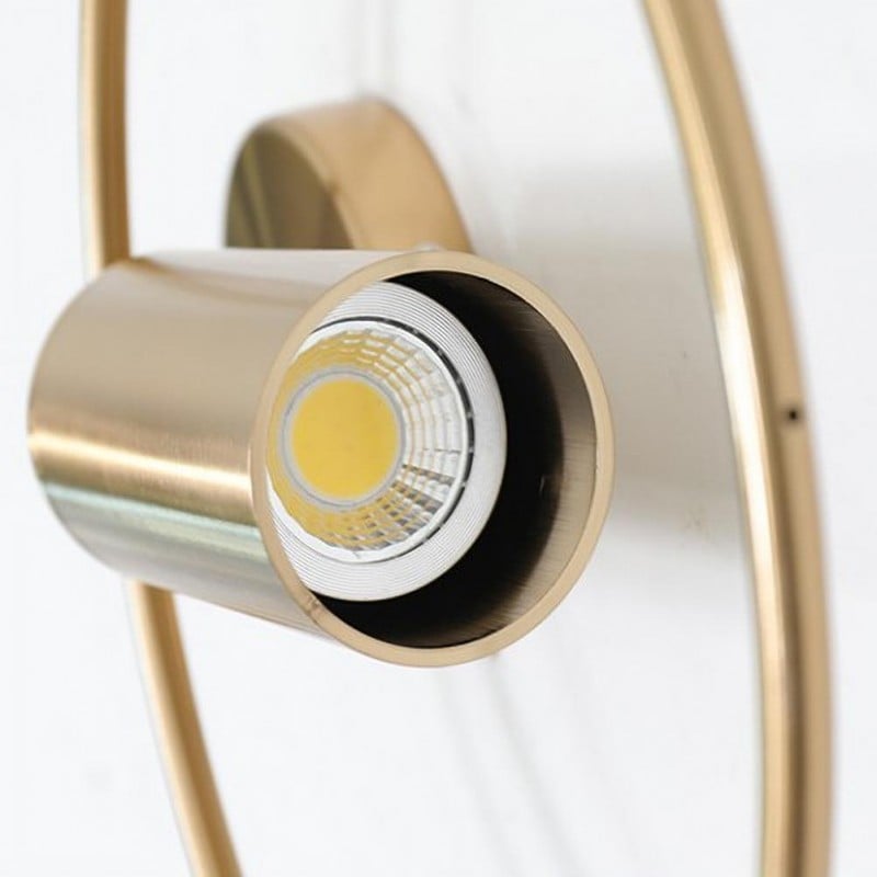 Nordisk cirkulær ring skulpturel roterbar minimalistisk væglampe