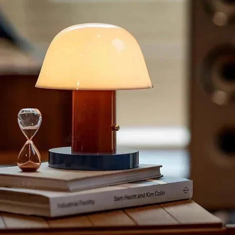 Skulpturel Svampeform Genopladelig Touch Dæmpning Trådløs Bordlampe