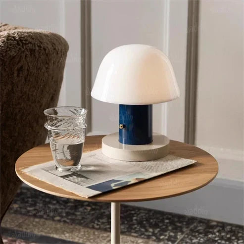 Skulpturel Svampeform Genopladelig Touch Dæmpning Trådløs Bordlampe
