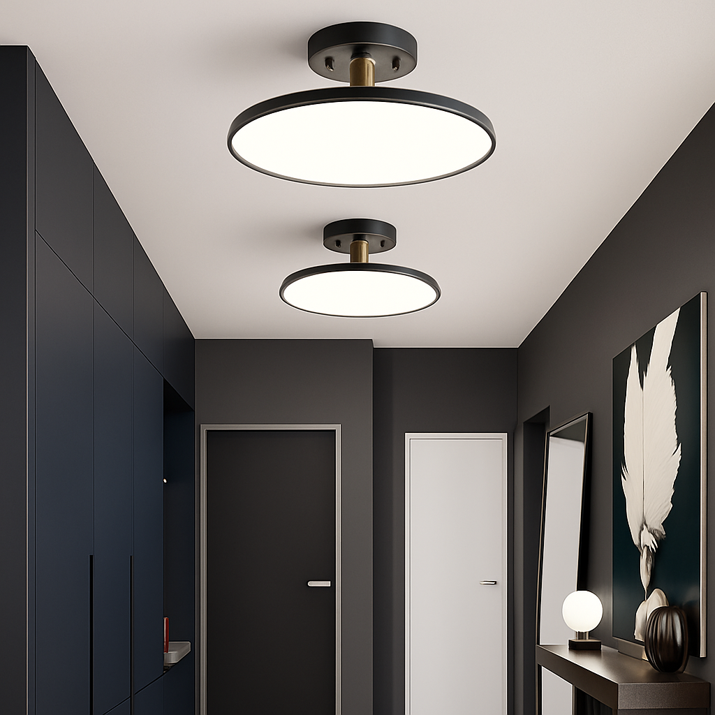 Verust | Minimalistisk roterbar cirkulær kobber moderne loftslampe