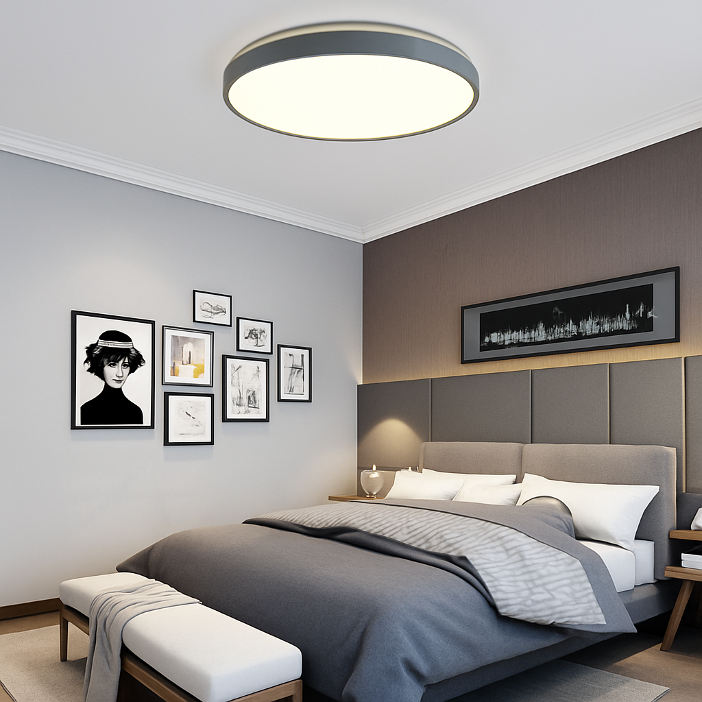 Zyldor | Slank cirkulær moderne metal loftslampe med indbygget montering