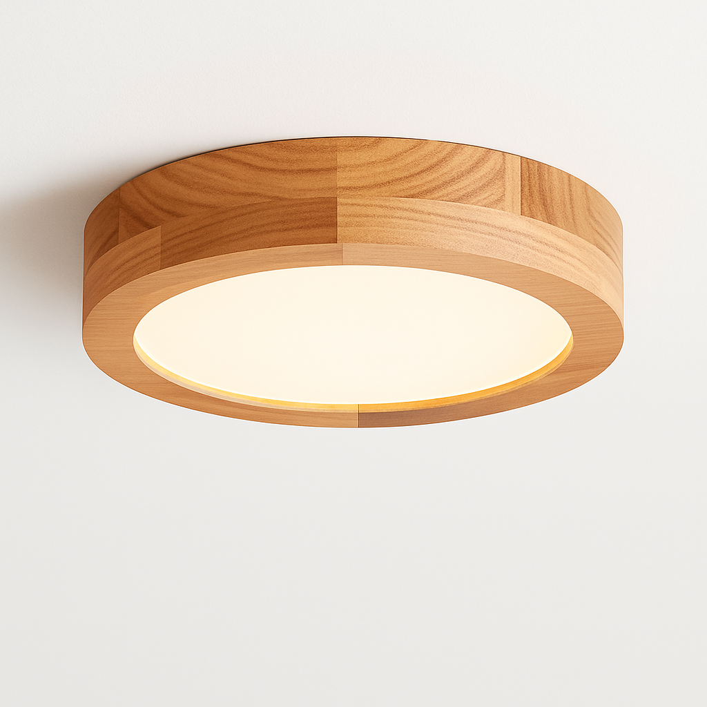Veldonna | Nordisk rund træstruktur geometrisk loftlampe