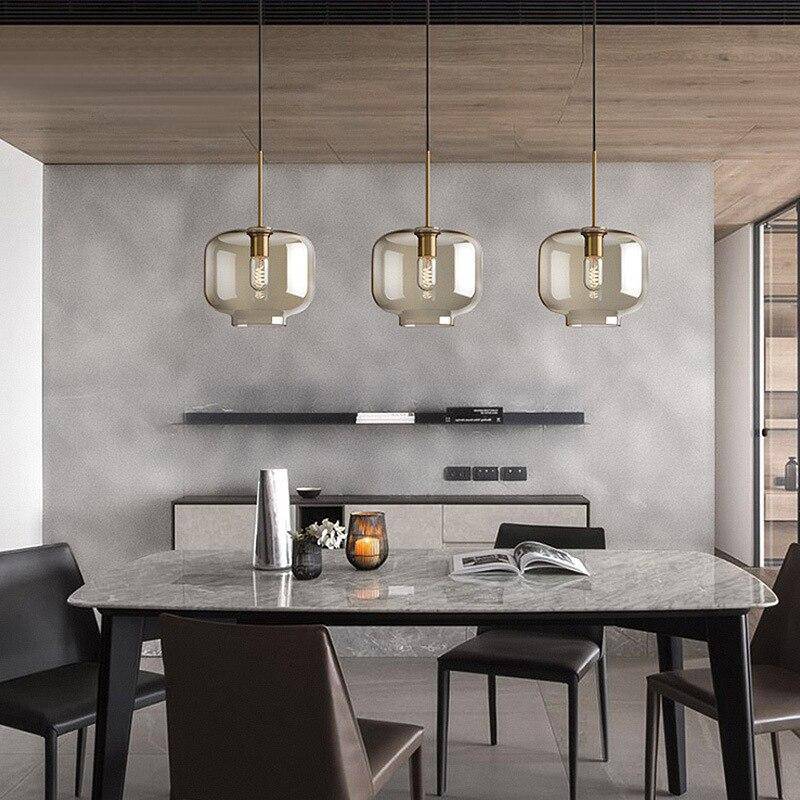 Zephirum | Ribbet ravfarvet glas industriel stil pendellampe